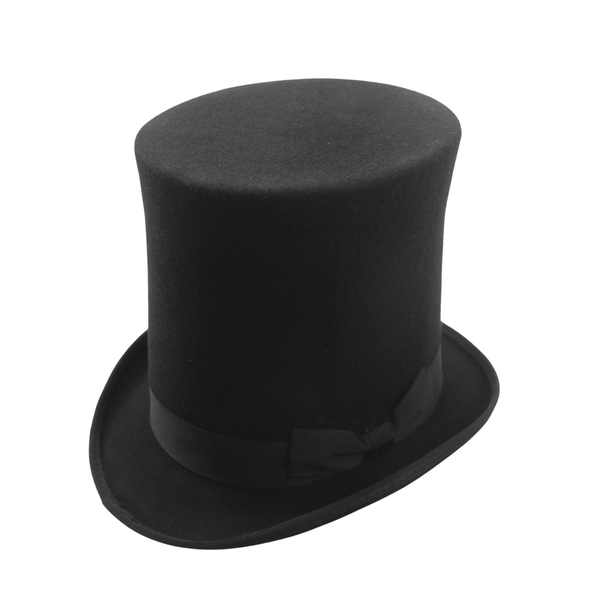 Classic High Crown Wool Felt Tall Top Hats with Removable Feather - hatsXcaps