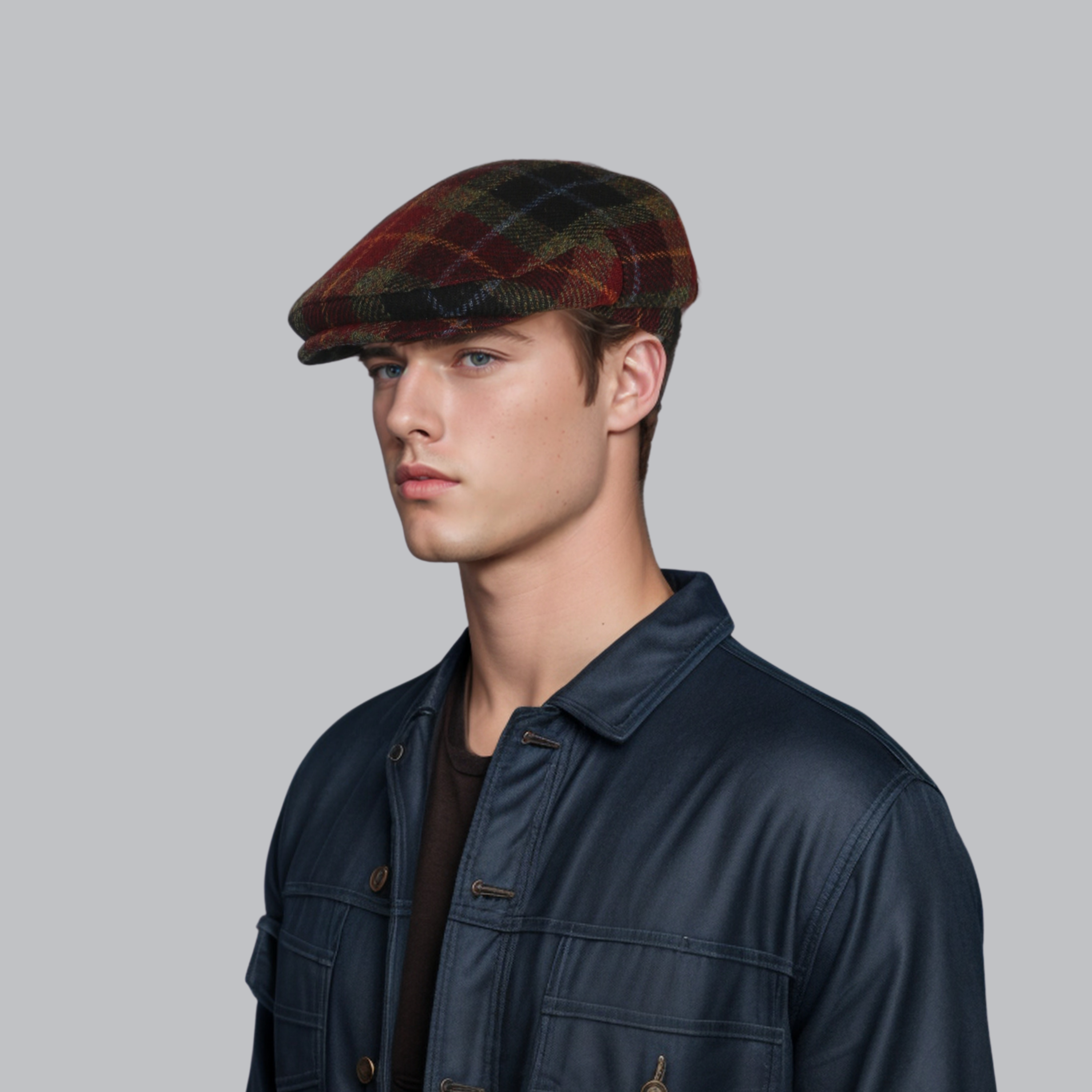 Scottish Wool Flat Cap, Harris Tweed Peaky Blinders Style Cap - hatsXcaps