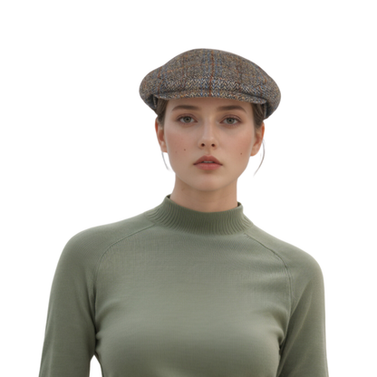 Unisex Scottish Classic Plaid Ivy Wool Flat Cap - hatsXcaps