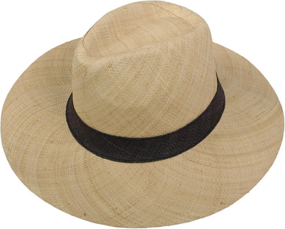 hatsXcaps Women Panama Straw Sun Hat | UPF 50 Wide Brim Trilby Fedora | Unisex Foldable Beach Hat | Summer Travel Holiday Sun Protection | Packable Hat