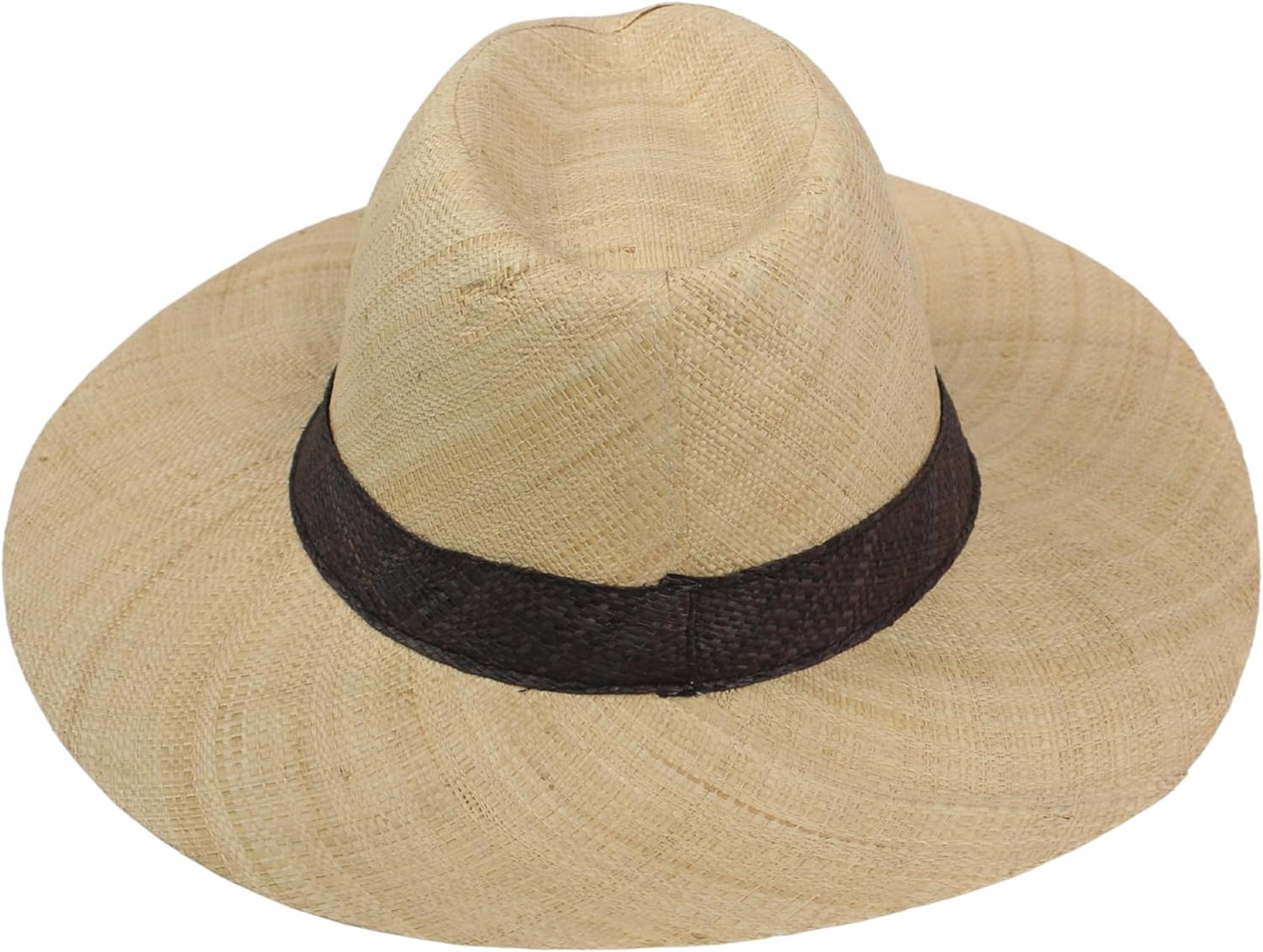 hatsXcaps Women Panama Straw Sun Hat | UPF 50 Wide Brim Trilby Fedora | Unisex Foldable Beach Hat | Summer Travel Holiday Sun Protection | Packable Hat