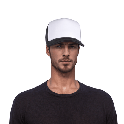 Unisex Half Mesh Foam Trucker Baseball Cap - hatsXcaps
