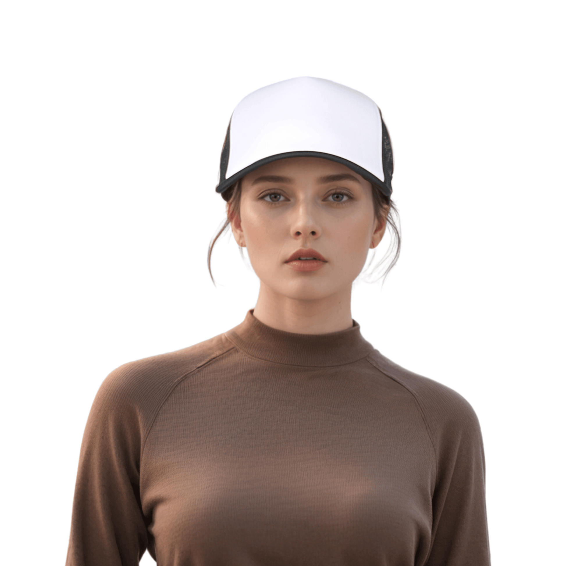 Unisex Half Mesh Foam Trucker Baseball Cap - hatsXcaps
