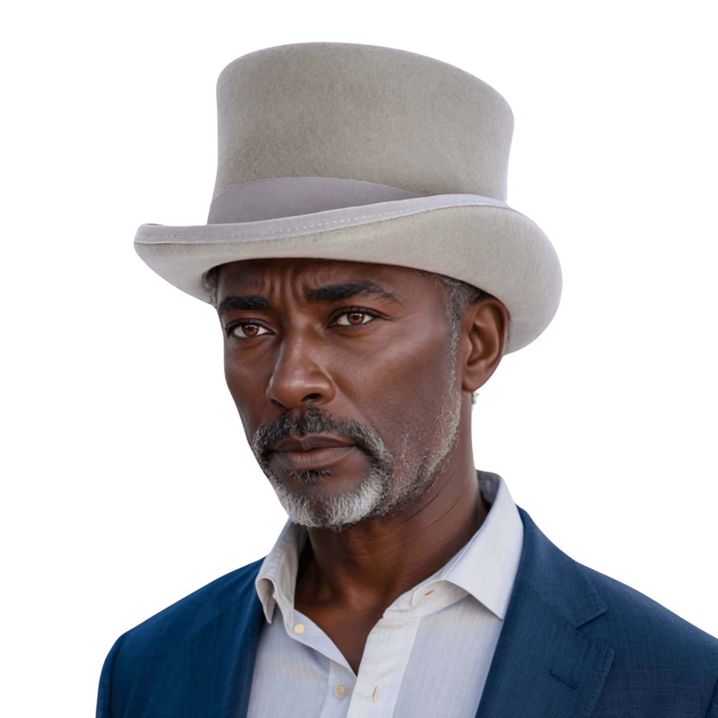 Wool felt Top Hats for Men Removable Feather High Crown - hatsXcaps