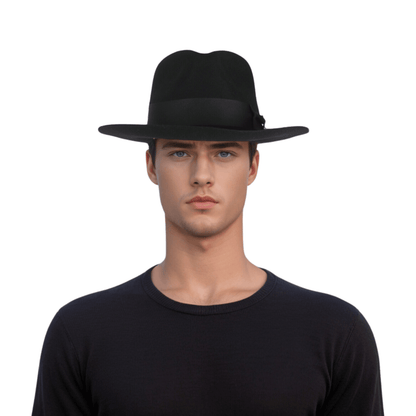 Handcrafted Wide Brim Trilby Fedora Hat for Men & Women - hatsXcaps