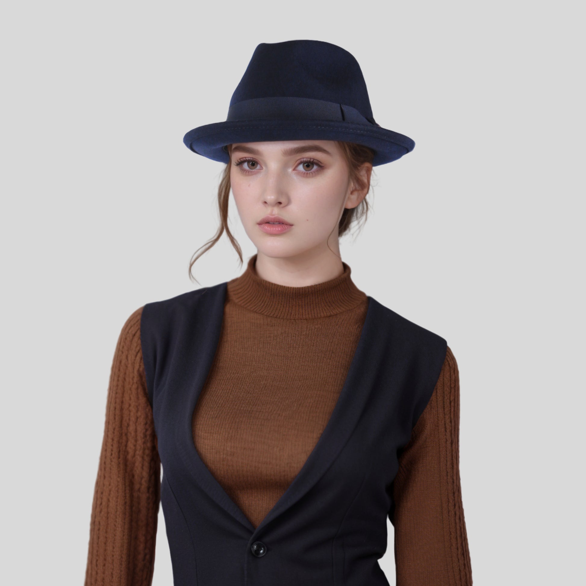 100% Wool Felt Felt Trilby Hat for Men & Women - hatsXcaps