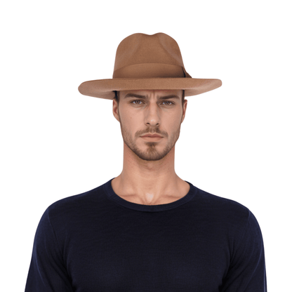 Handcrafted Wide Brim Trilby Fedora Hat for Men & Women - hatsXcaps