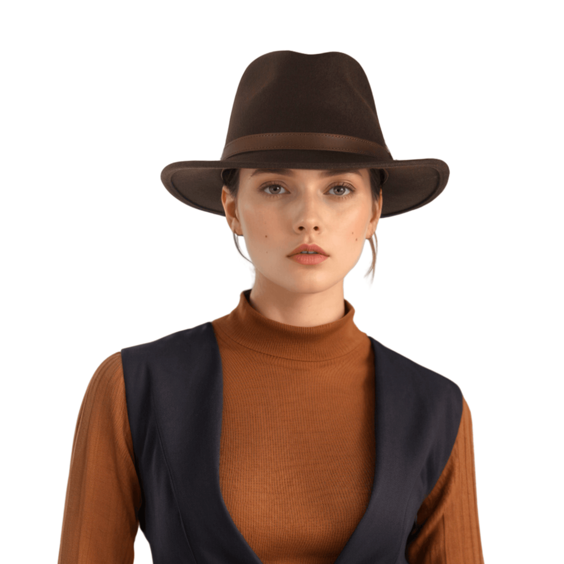 Wide Brim Classic Trilby Fedora Hat for Men & Women - hatsXcaps