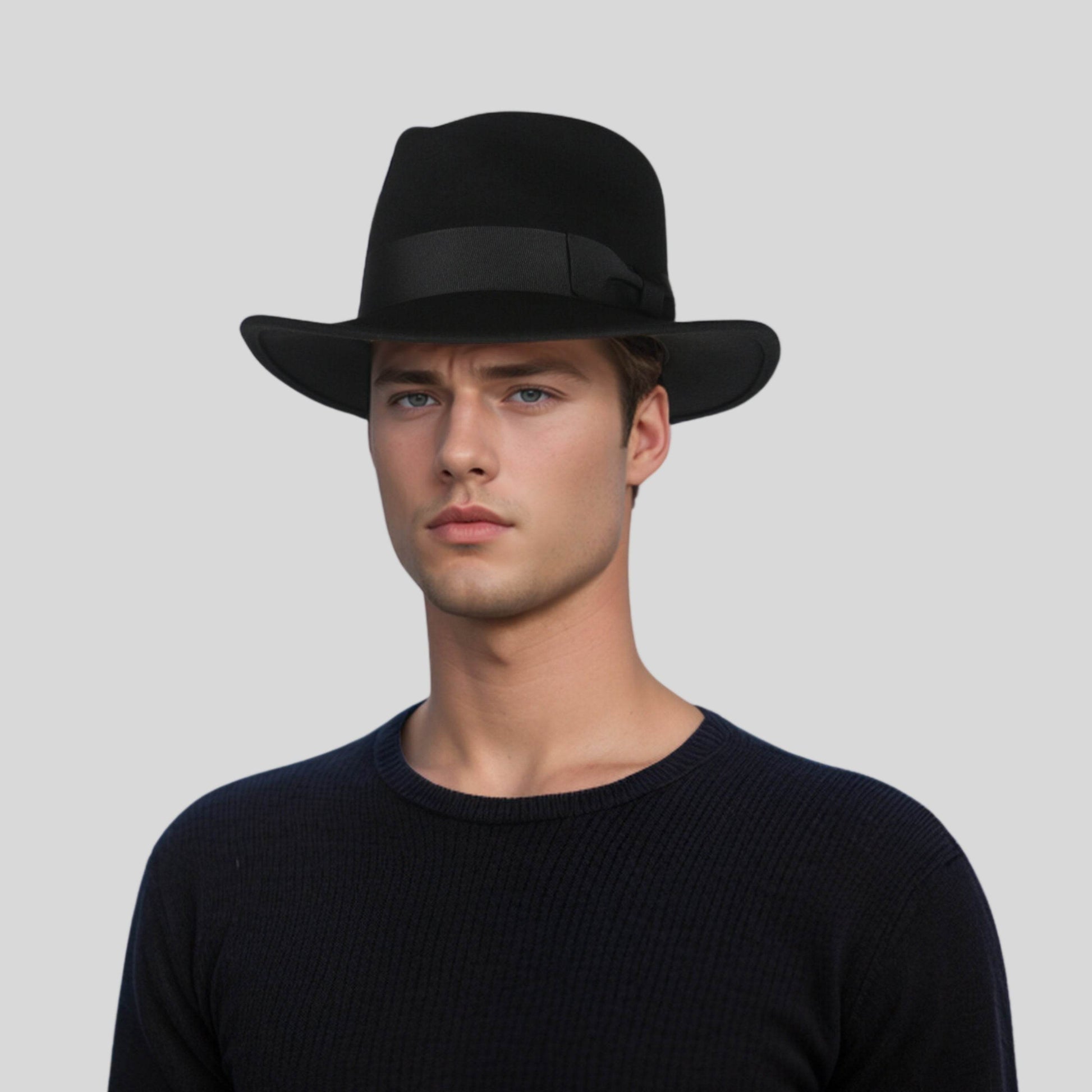 Classic Fedora Wide Brim Sweatband Hat for Men & Women - hatsXcaps