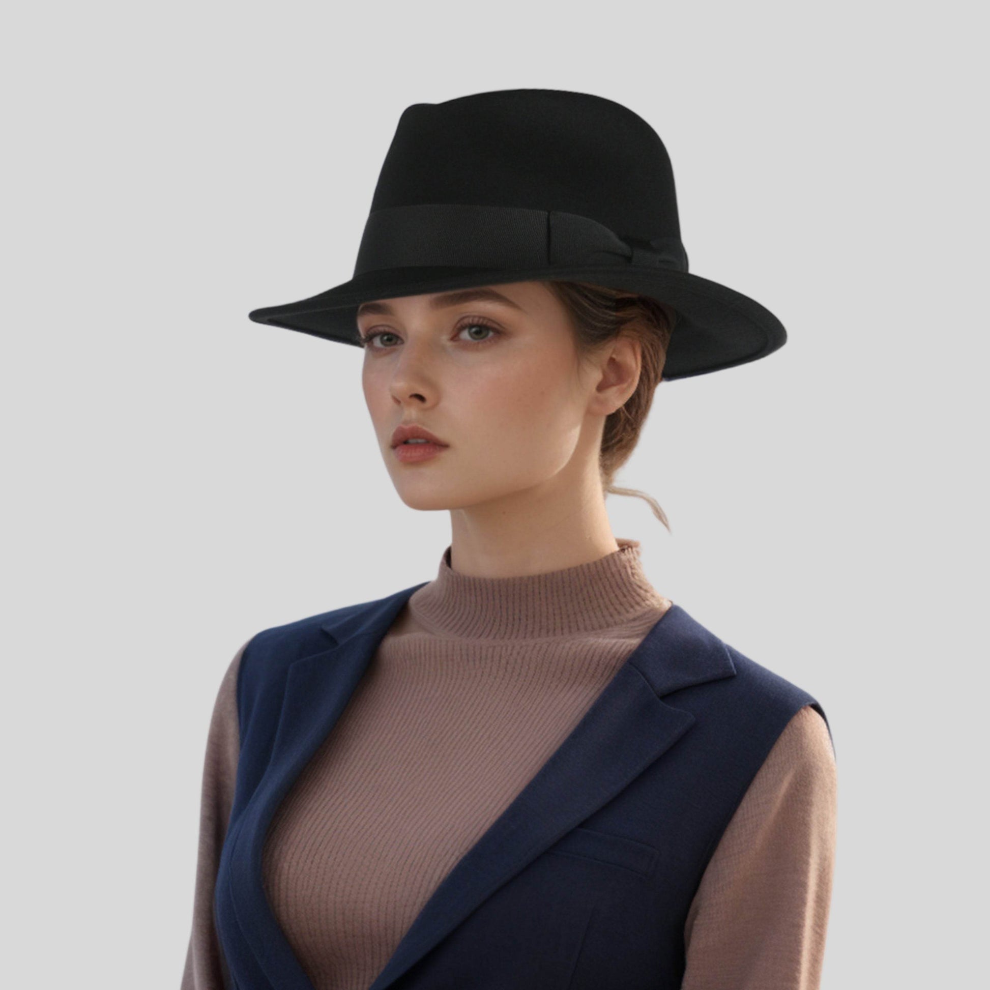 Classic Fedora Wide Brim Sweatband Hat for Men & Women - hatsXcaps