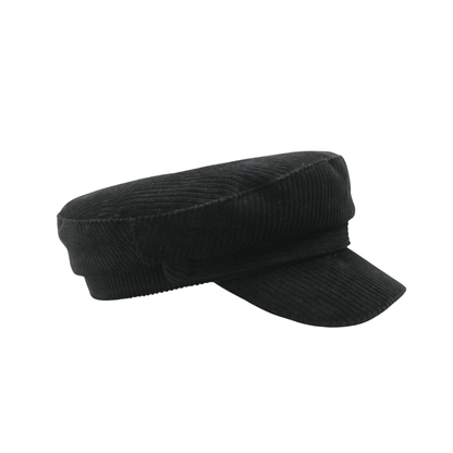 Stylish women's cotton corduroy fiddler caps, with an adjustable fit - hatsXcaps
