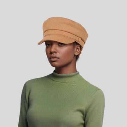Elegant Wool Fiddler Cap for Women – Classic Style Meets Modern Charm - hatsXcaps
