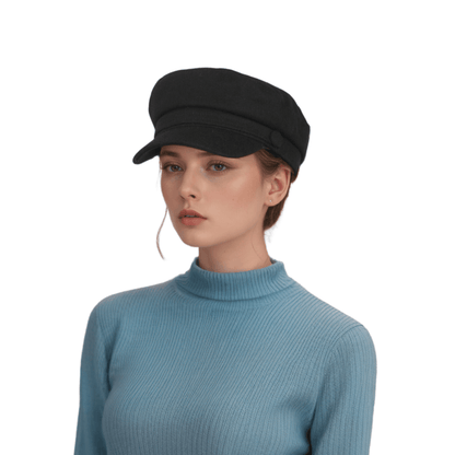 Elegant Wool Fiddler Cap for Women – Classic Style Meets Modern Charm - hatsXcaps