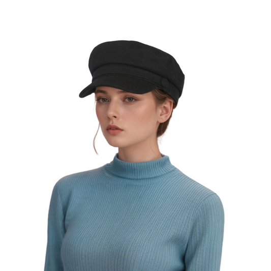 Elegant Wool Fiddler Cap for Women – Classic Style Meets Modern Charm