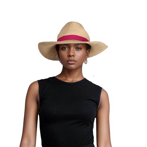 Wide Brim Trilby Fedora Women Panama Straw Sun Hat - hatsXcaps