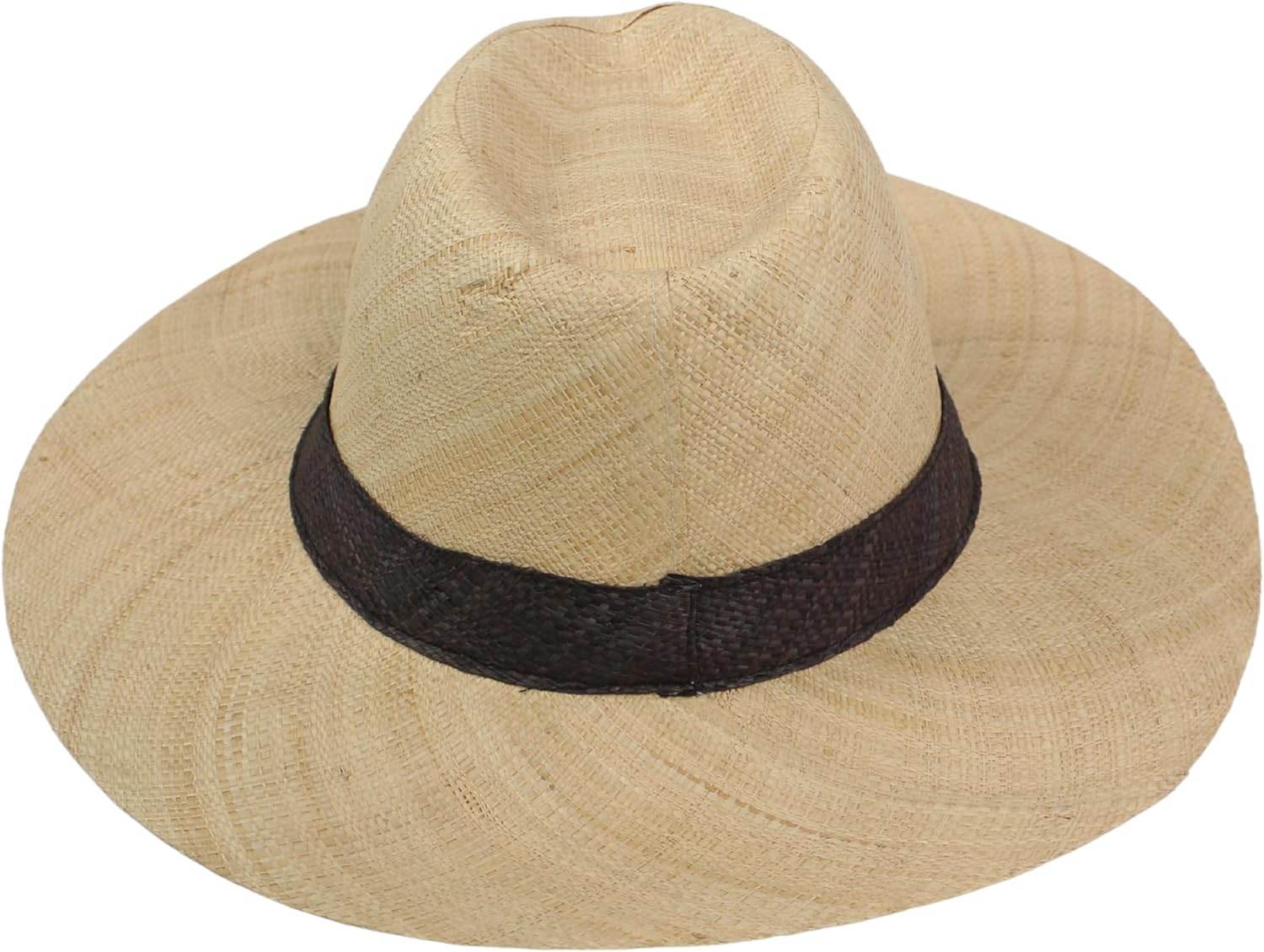 Wide Brim Trilby Fedora Women Panama Straw Sun Hat - hatsXcaps