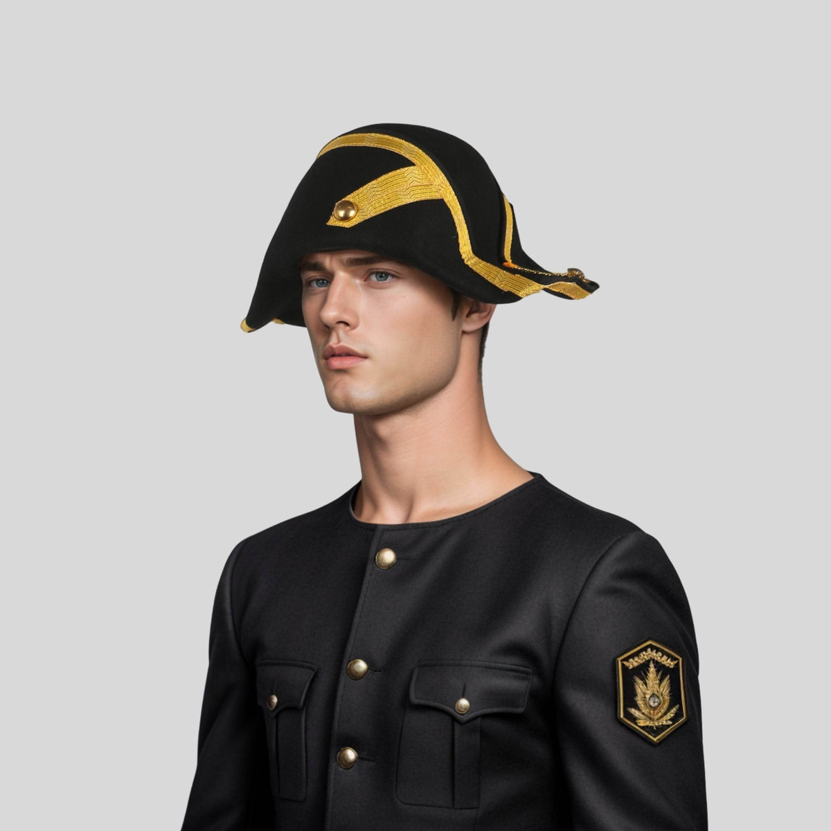 Handmade 100% Wool Felt Military Naval Hat - hatsXcaps