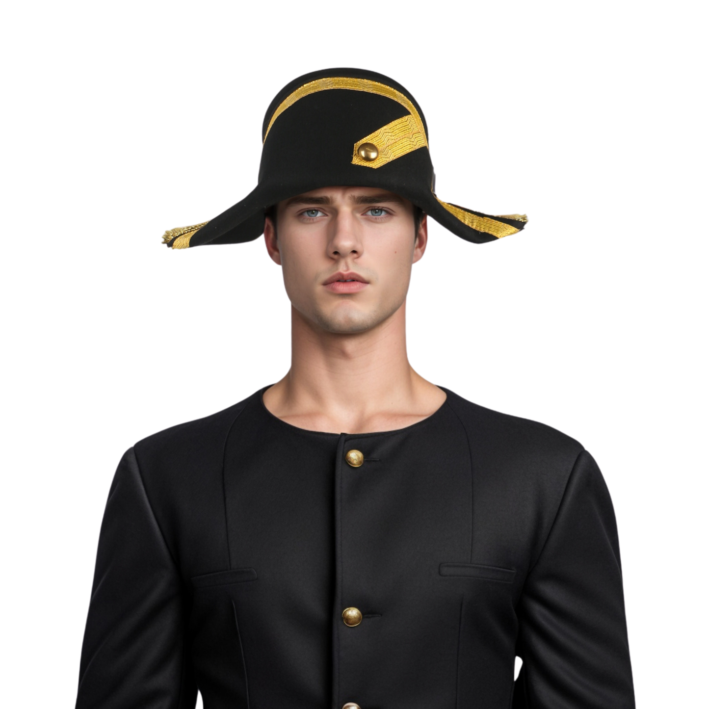 Handmade 100% Wool Felt Military Naval Hat