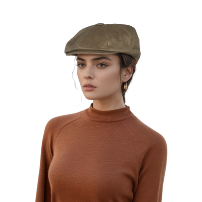 Newsboy Caps 100% Linen Plain Baker Boy Men's Flat Cap - hatsXcaps