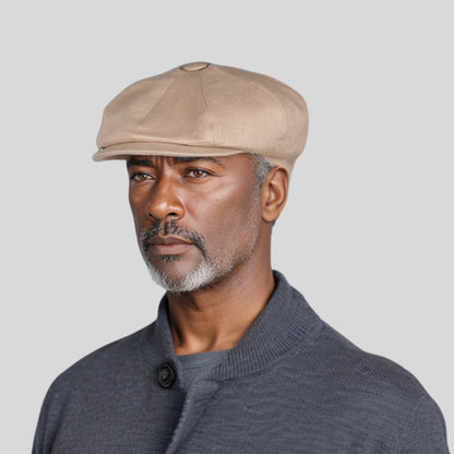 Newsboy Caps 100% Linen Plain Baker Boy Men's Flat Cap - hatsXcaps