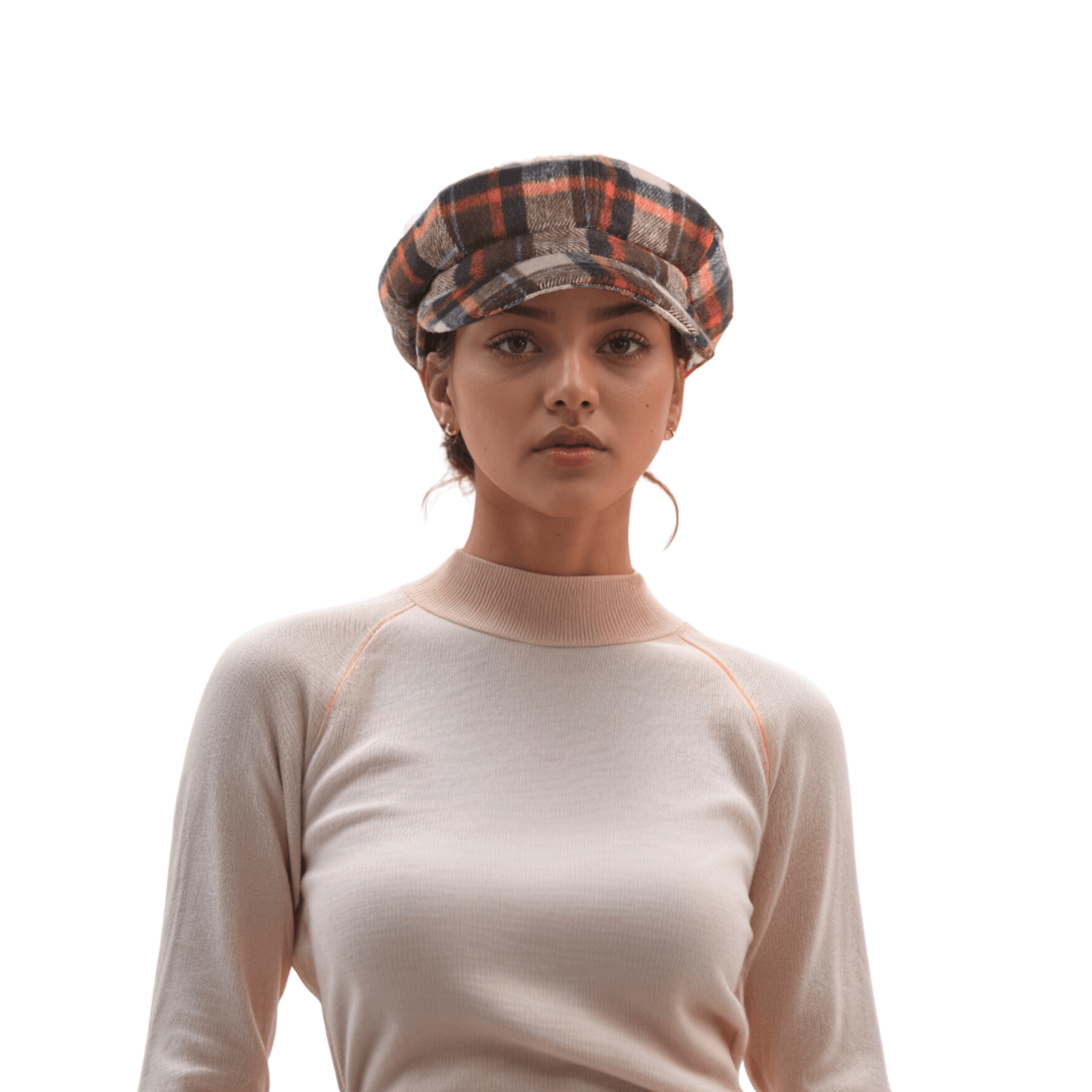 Plaid Wool Blend Fiddler Caps for Women in the london - hatsXcaps