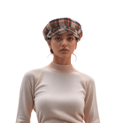 Plaid Wool Blend Fiddler Caps for Women in the london - hatsXcaps