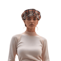 Plaid Wool Blend Fiddler Caps for Women in the london - hatsXcaps