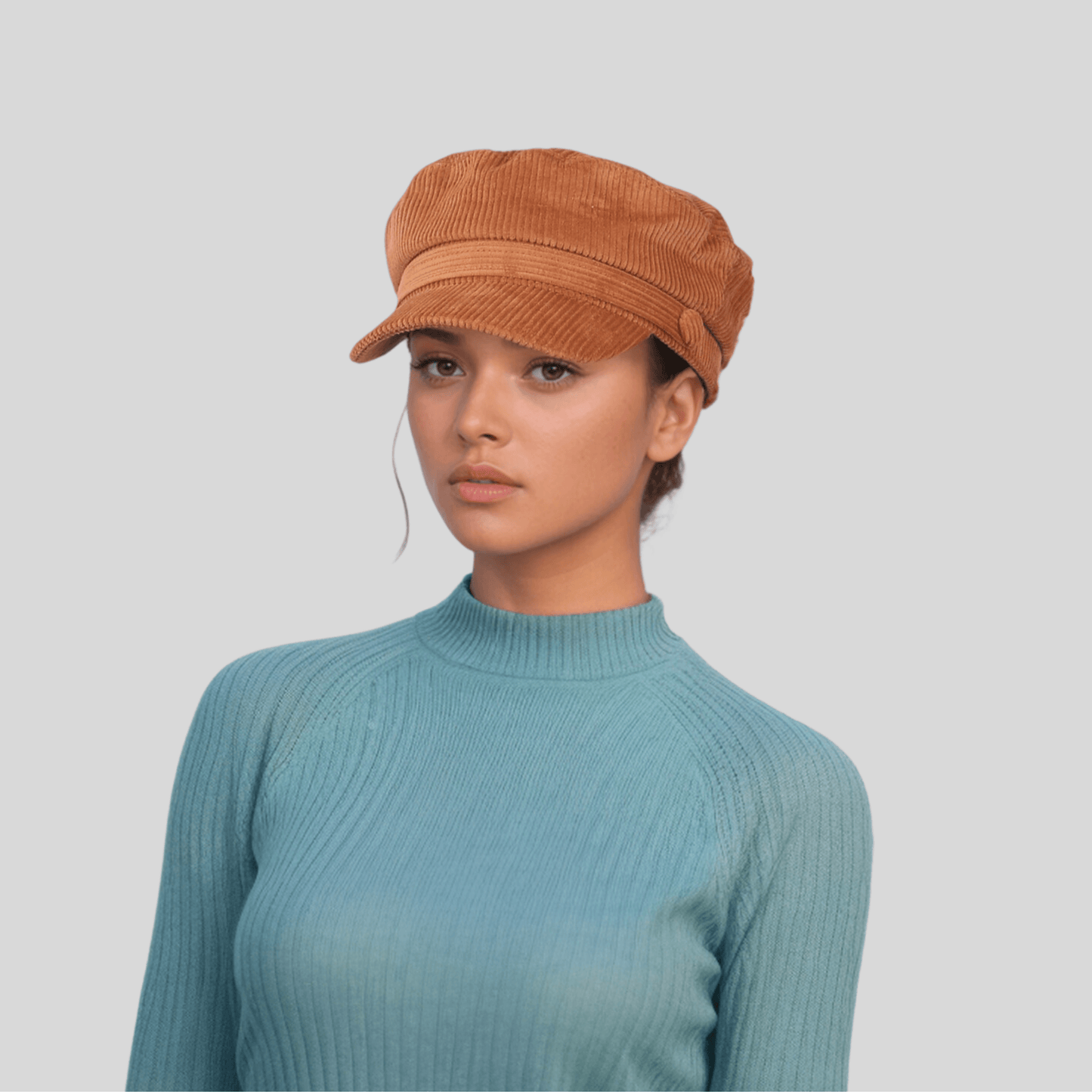 Stylish women's cotton corduroy fiddler caps, with an adjustable fit - hatsXcaps