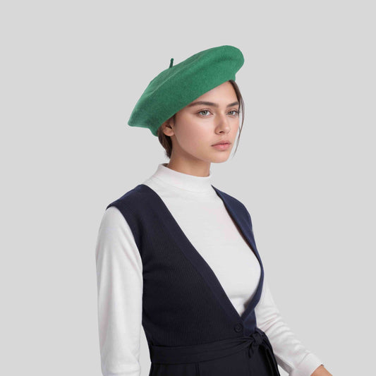 Timeless Parisian Fashion for Women's Wool Beret - hatsXcaps