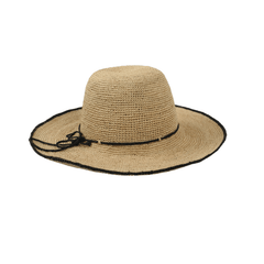 Women Madagascan Raffia Camille Crochet Wide Brim Sun Hat - hatsXcaps