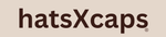 Logo of 'hatsXcaps' on a beige background